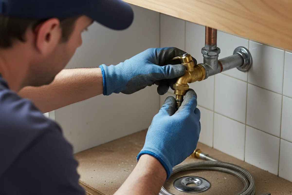 Shutoff valve and fitting work during Faucet and Fixture Repair in North Pitcher